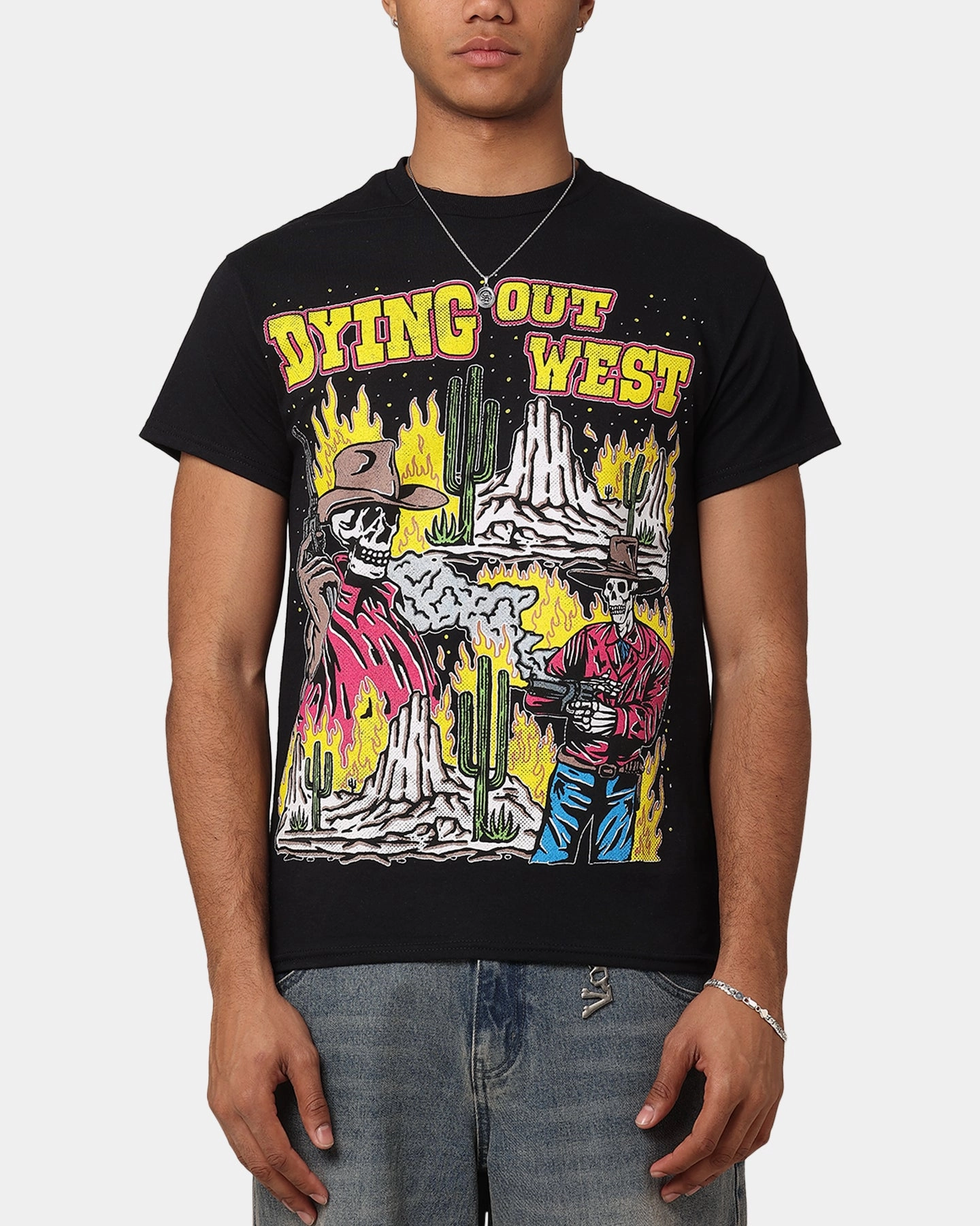 Goat Crew Dying Out West Vintage T-Shirt Black Flexible Cuff Design Simple Comfort Look