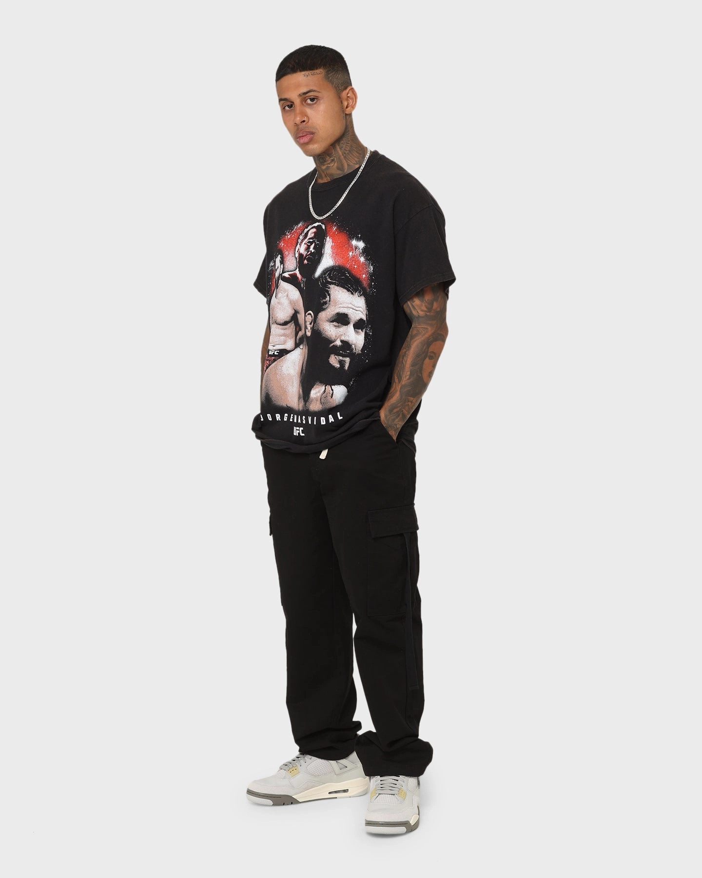 Trendy Vibes Basic Wardrobe Piece UFC By Goat Crew Jorge Masvidal Vintage T-Shirt Black Wash