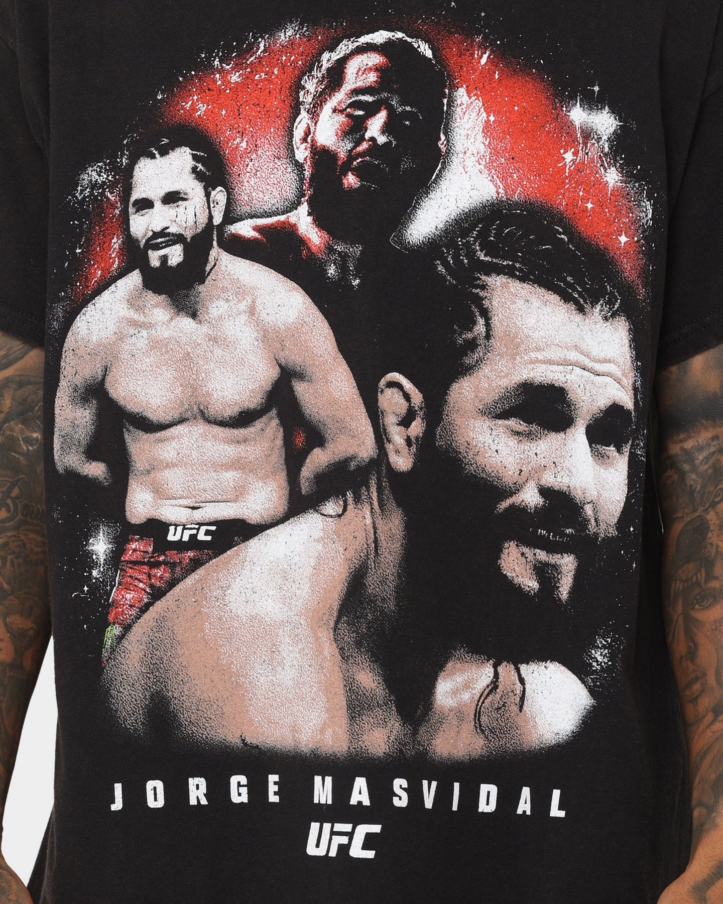 UFC By Goat Crew Jorge Masvidal Vintage T-Shirt Black Wash Minimalist Look
