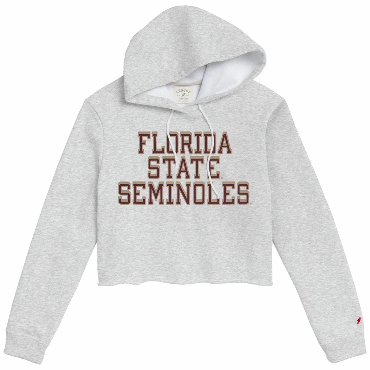 League Women's Florida State Seminoles Cropped Hood - Ash urban scene