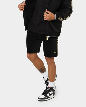 Ellesse Tomatro Shorts Black/Gold Ventilated Back Panels Low Profile Waistband