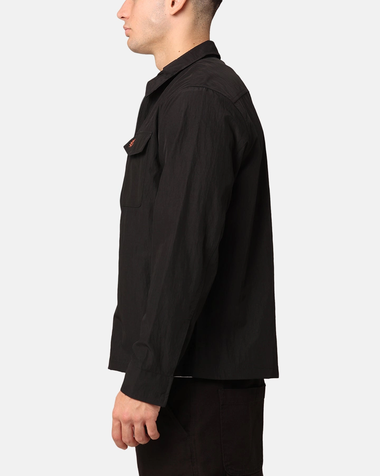 Fred Perry Zip Overshirt Jacket Black Windproof Wear