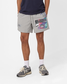 Mitchell & Ness Los Angeles Kings Nylon Shorts Grey Low Bulk Waistband Comfortable Stretch