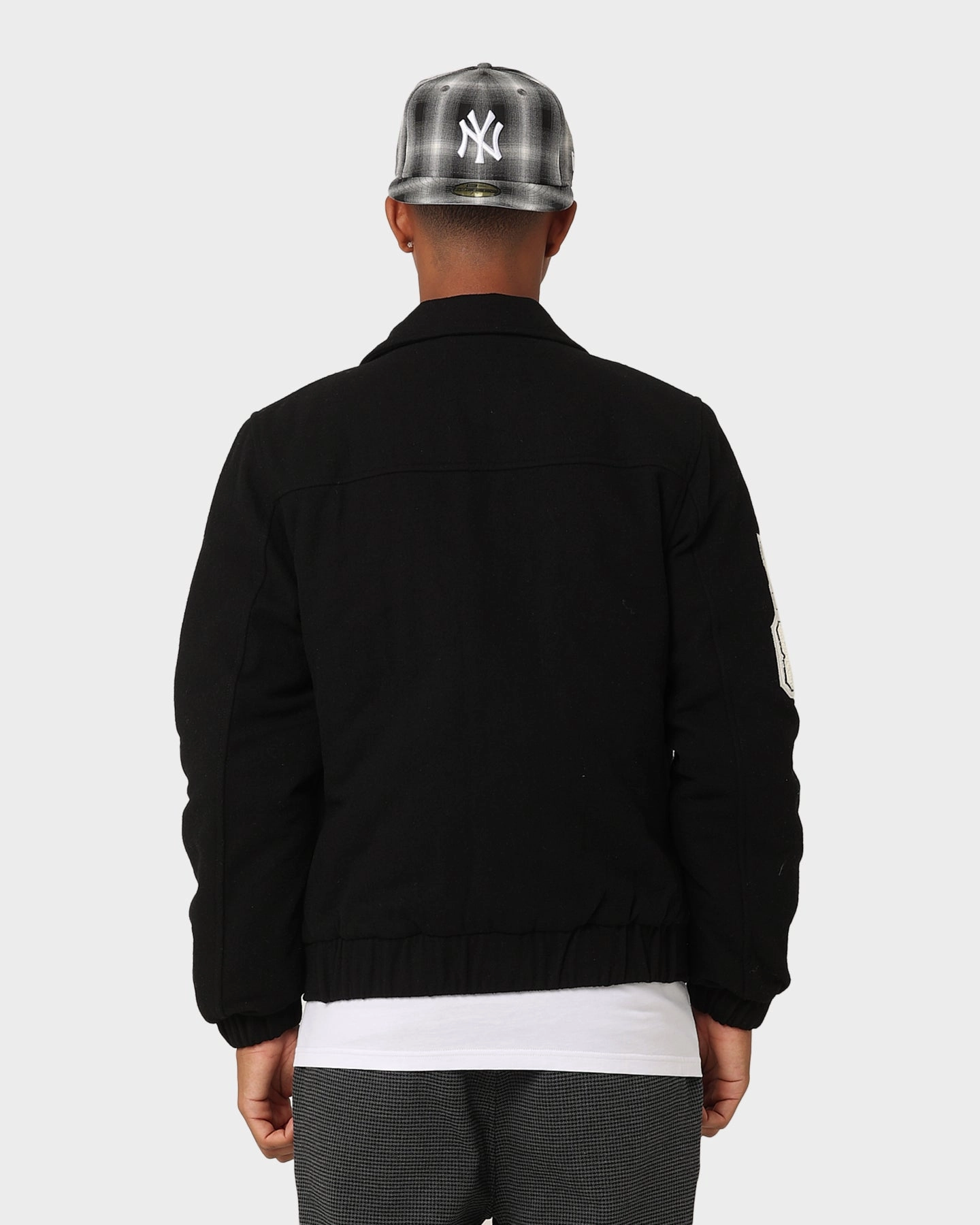 Reflective Detailing Heat Resistant Layer Carre Class Varsity Jacket Black