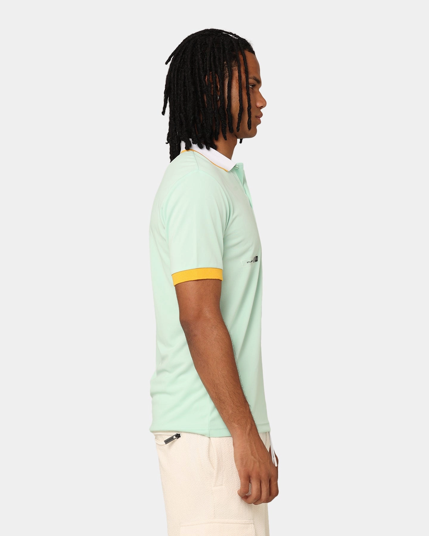 Students Golf Benfield Polo Shirt Mint Tapered Armhole Design FourWay Stretch Fabric
