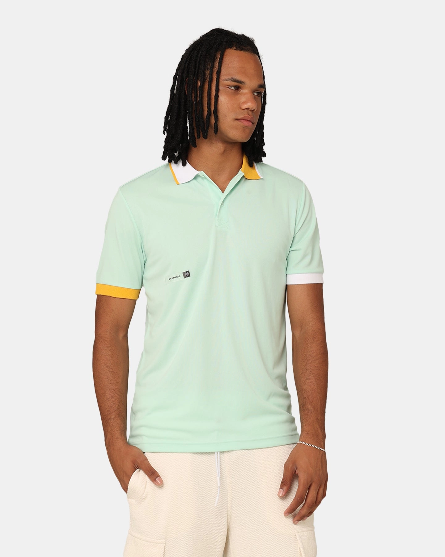 Students Golf Benfield Polo Shirt Mint Collared Shirt Non Iron Finish