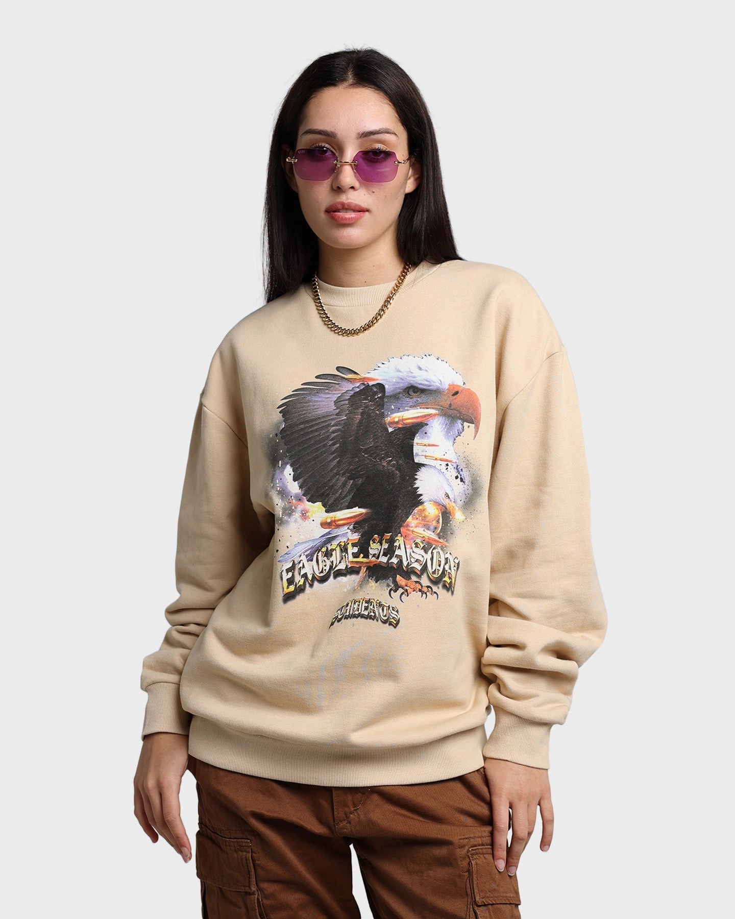 HoodedStyle Weatherproof Zippers Students Golf Eagle Season Crewneck Monarch