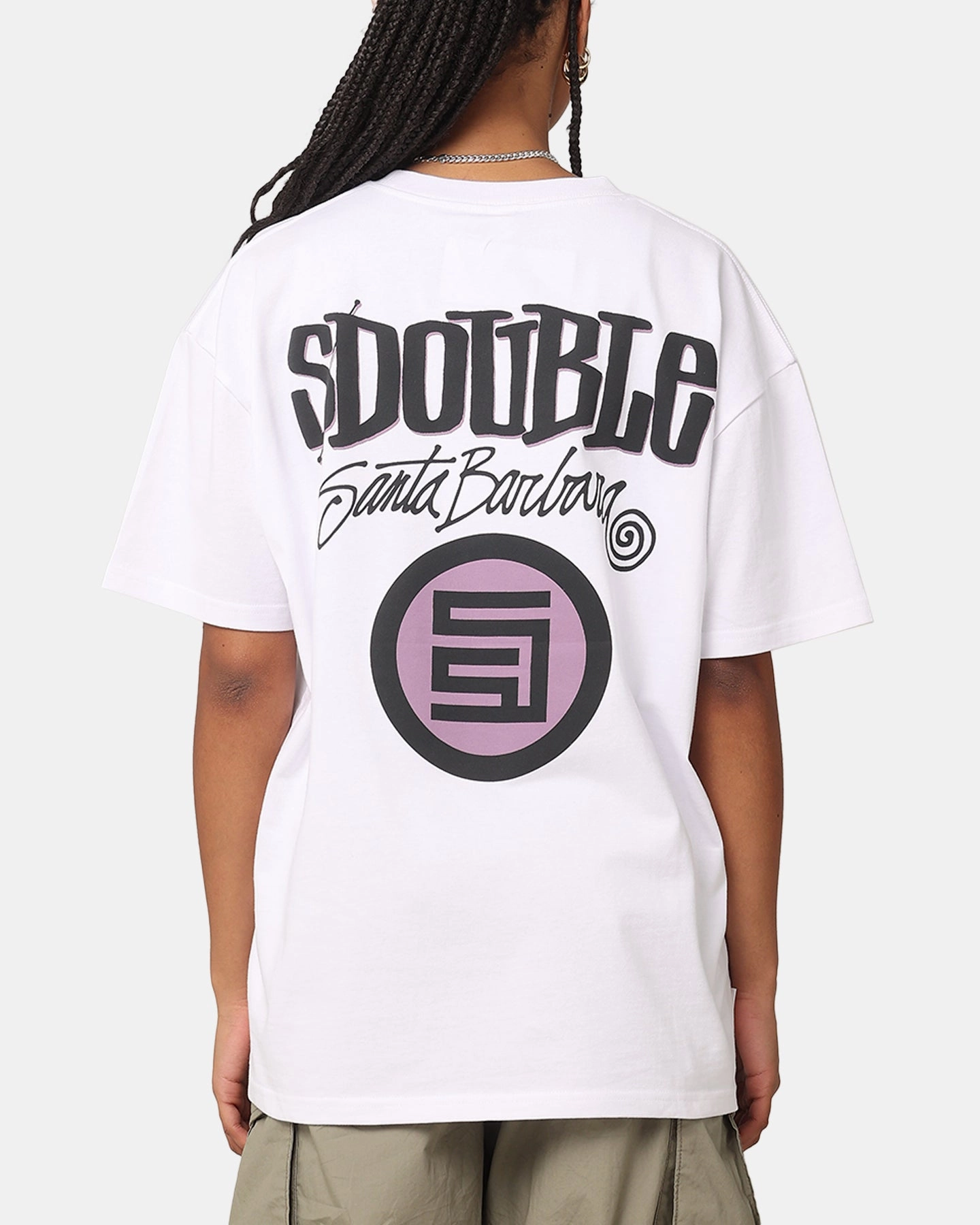 S Double Combo Platter T-Shirt Washed White Holiday Outfit Stretch Knit
