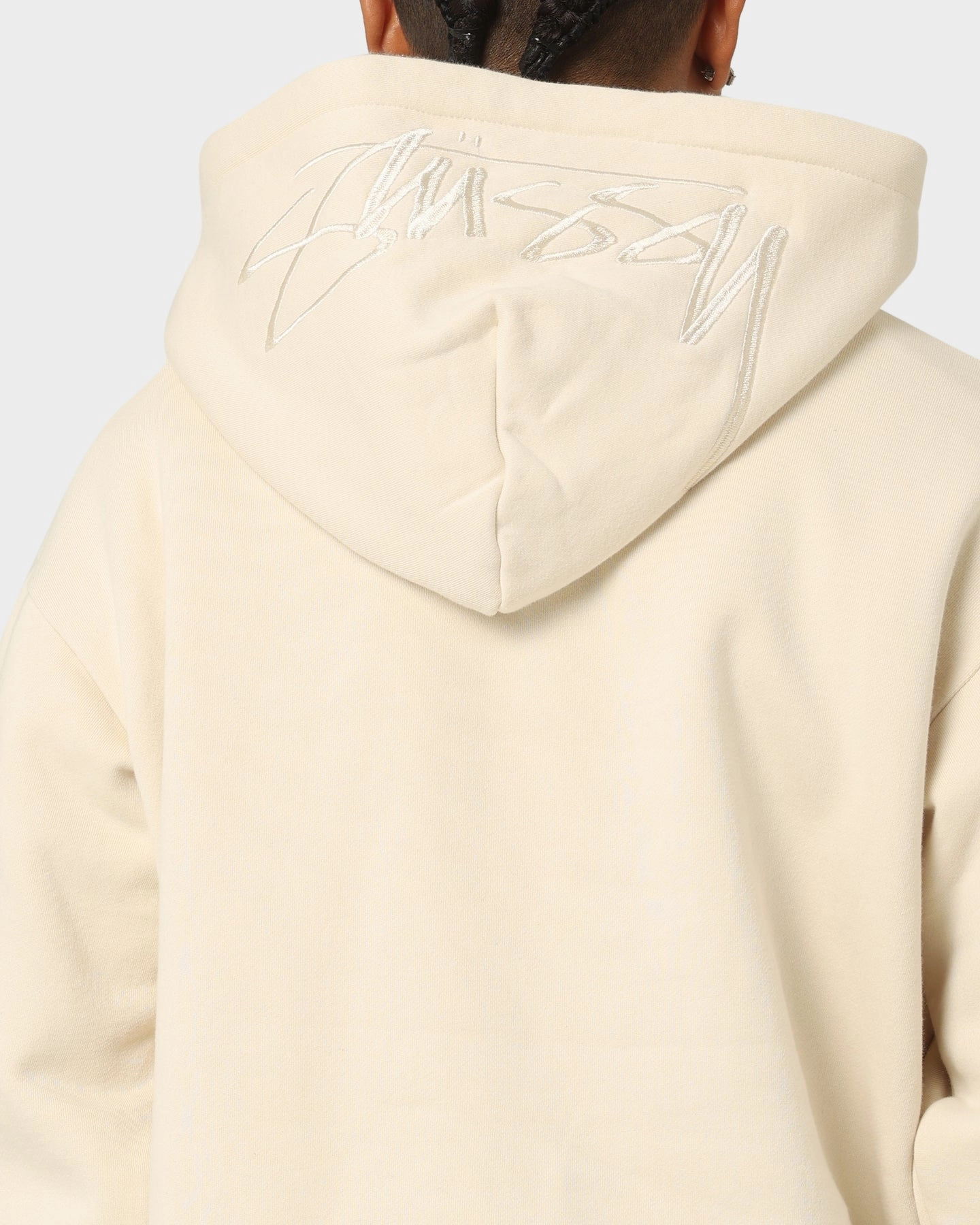 Non Restrictive Silhouette Stussy Back Appliqu?? 50/50 Hoodie Cream