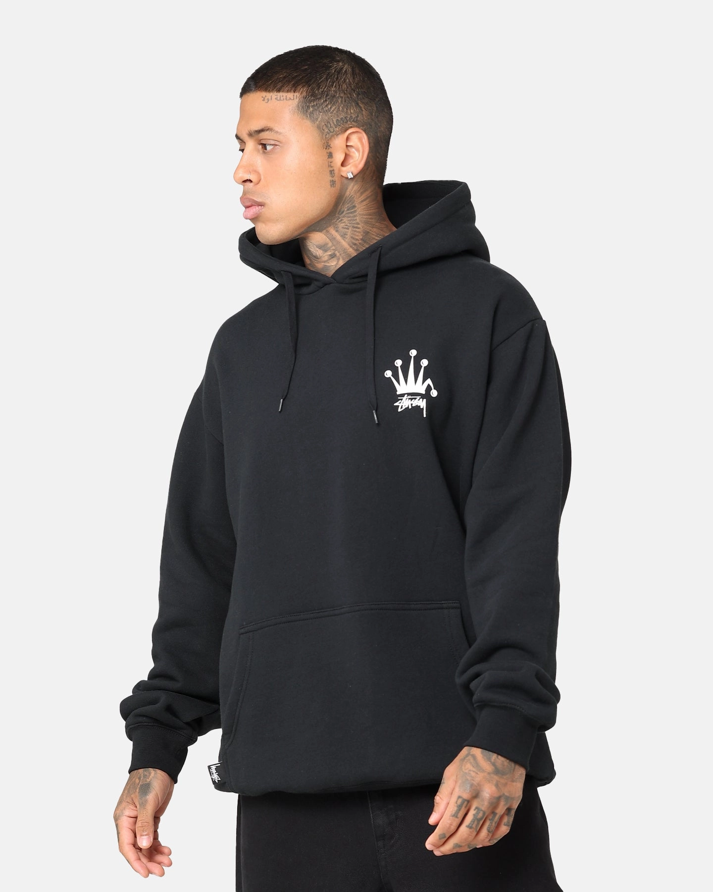 full-zip Stussy Crown LCB Hoodie Black