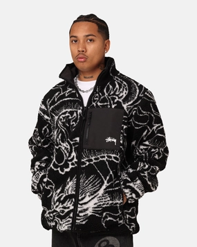 Stussy Dragon Sherpa Jacket Black Flexible Design
