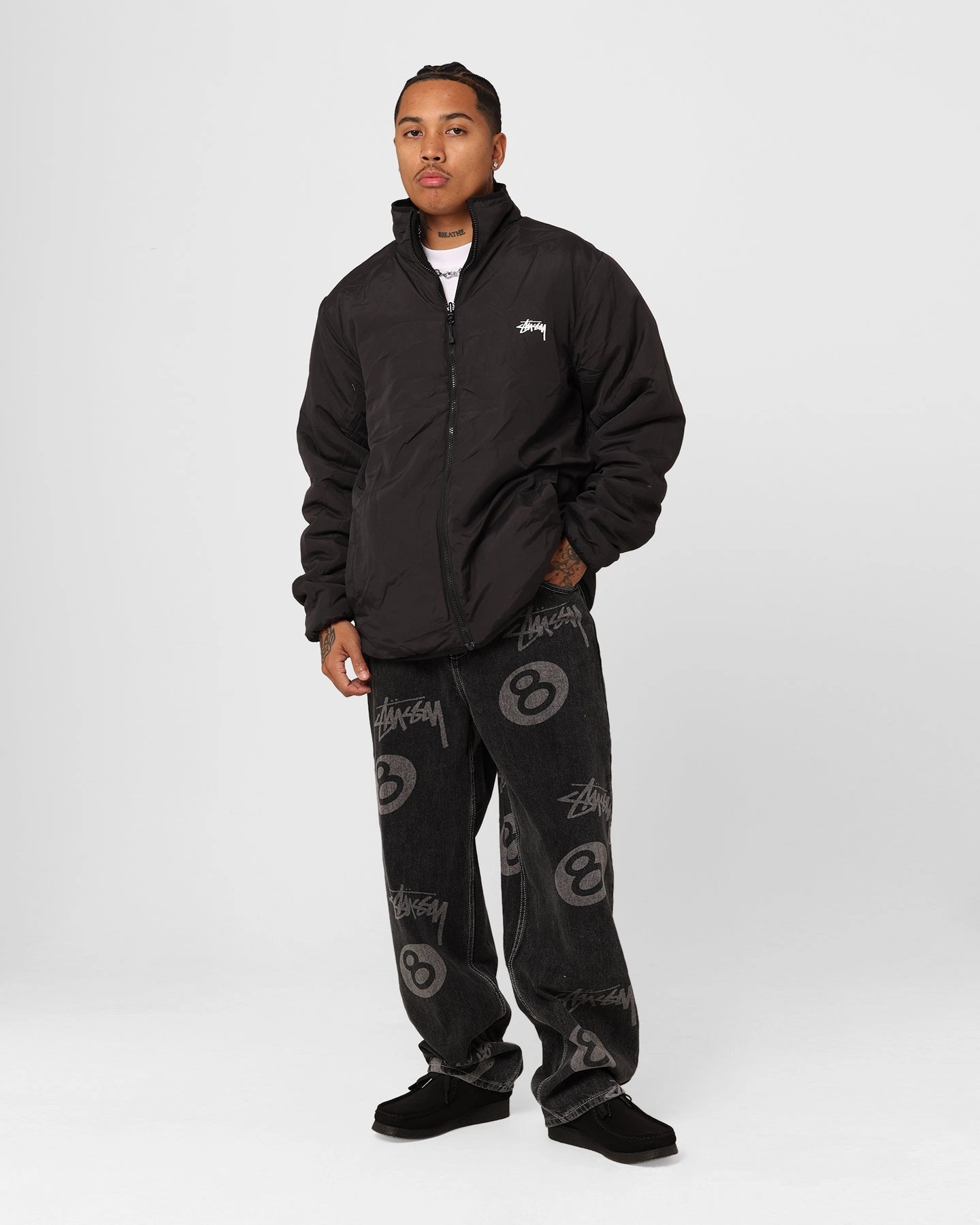 Stussy Dragon Sherpa Jacket Black Neutral Comfort Relax Shell