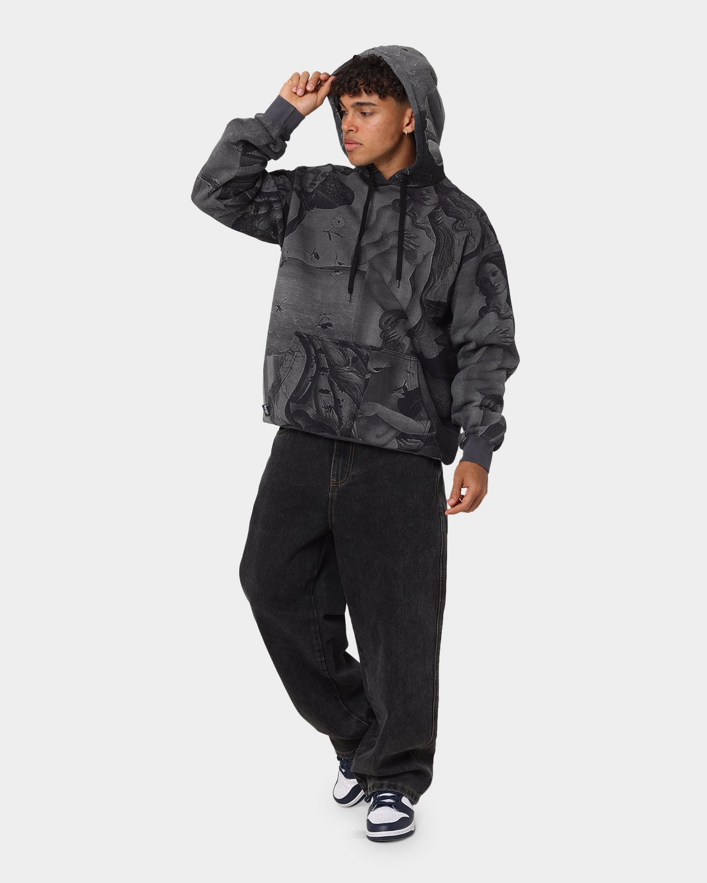 Stussy Dyed Venus Hoodie Black Durable Material Shampoo