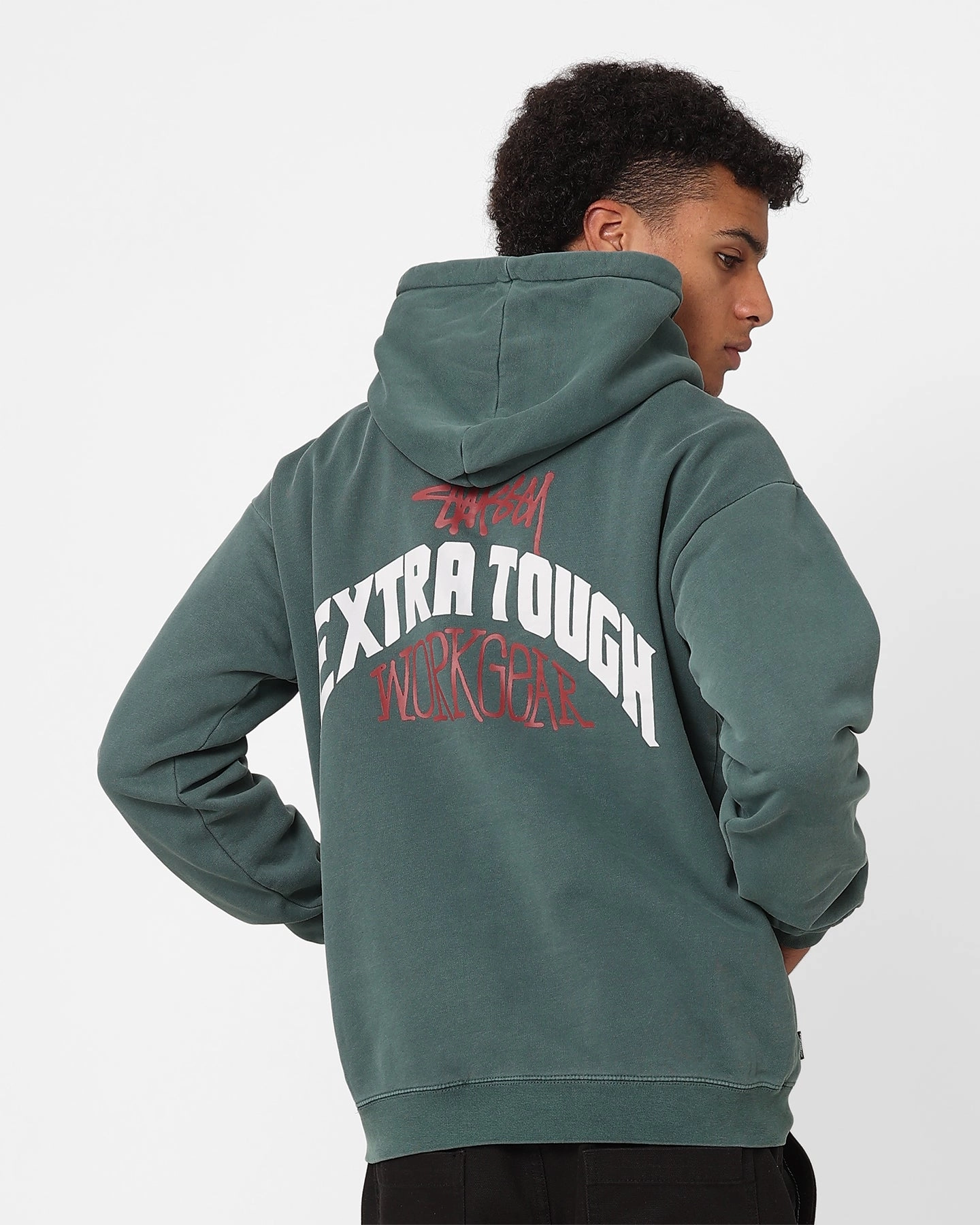 Stussy Extra Tough 50-50 Hoodie Pigment Moss Green theater performance Breathable Comfort