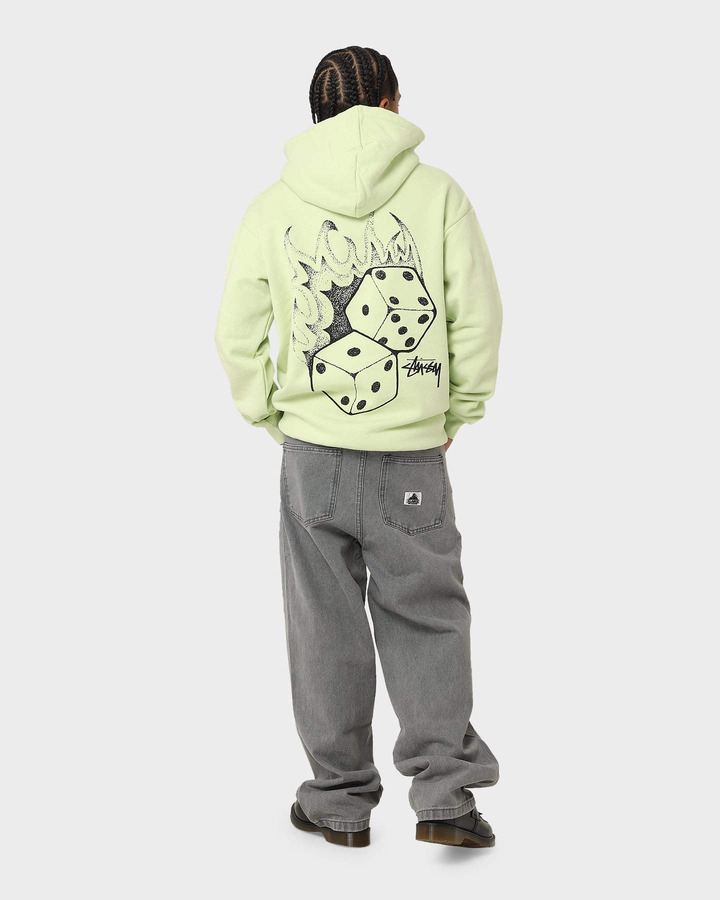 Personalized Memory Stussy Fire Dice 50-50 Hoodie Light Green