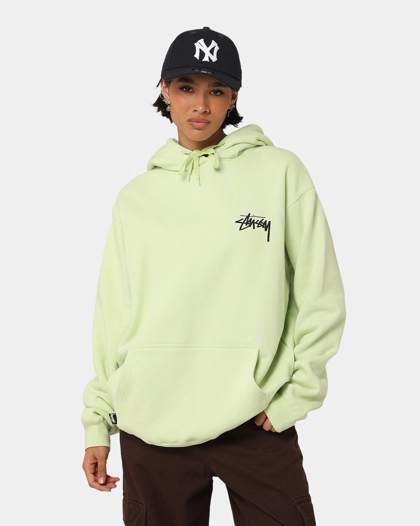 gardeners Simple Fit Stussy Fire Dice 50-50 Hoodie Light Green