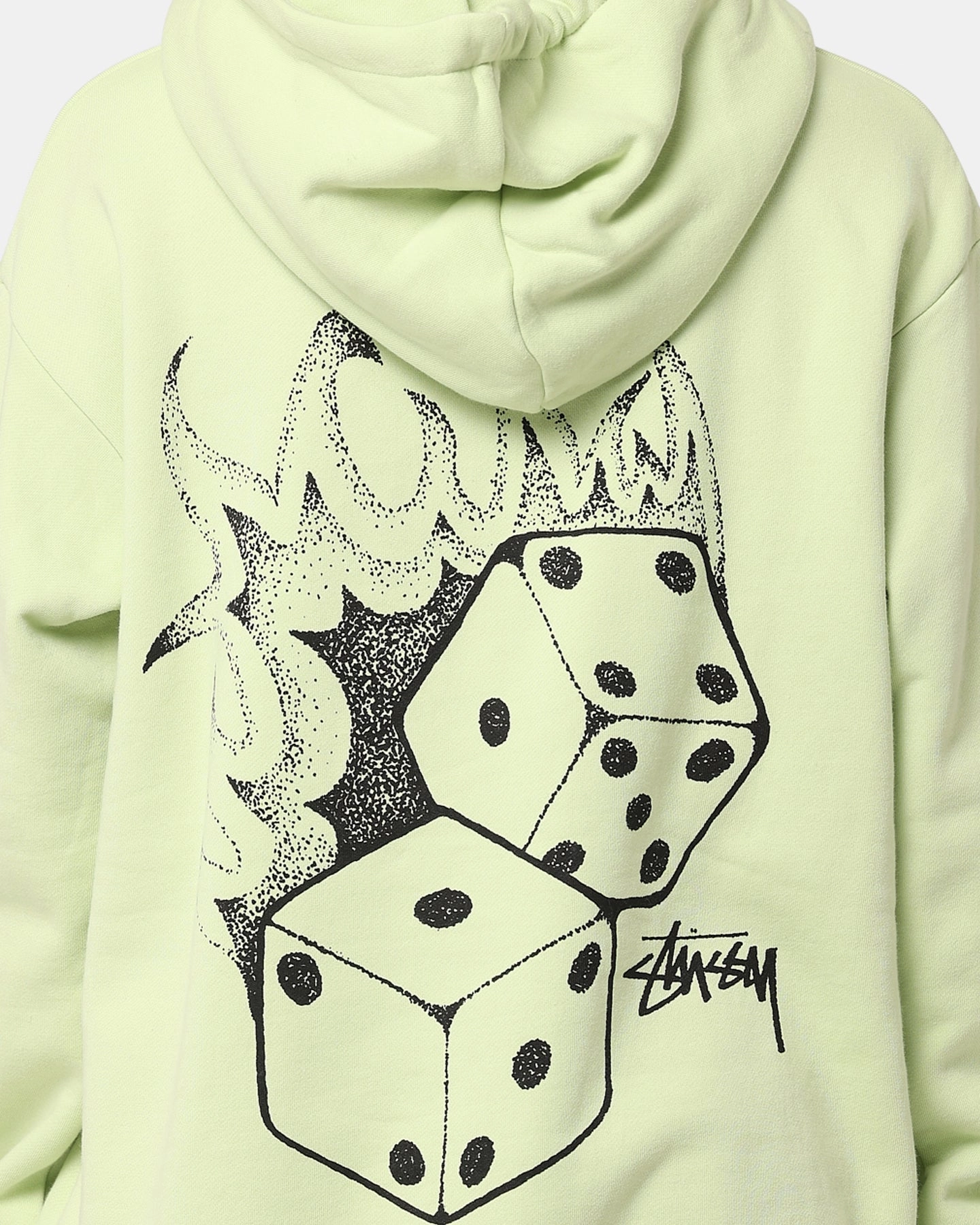 Stussy Fire Dice 50-50 Hoodie Light Green suitable for weekend getaways