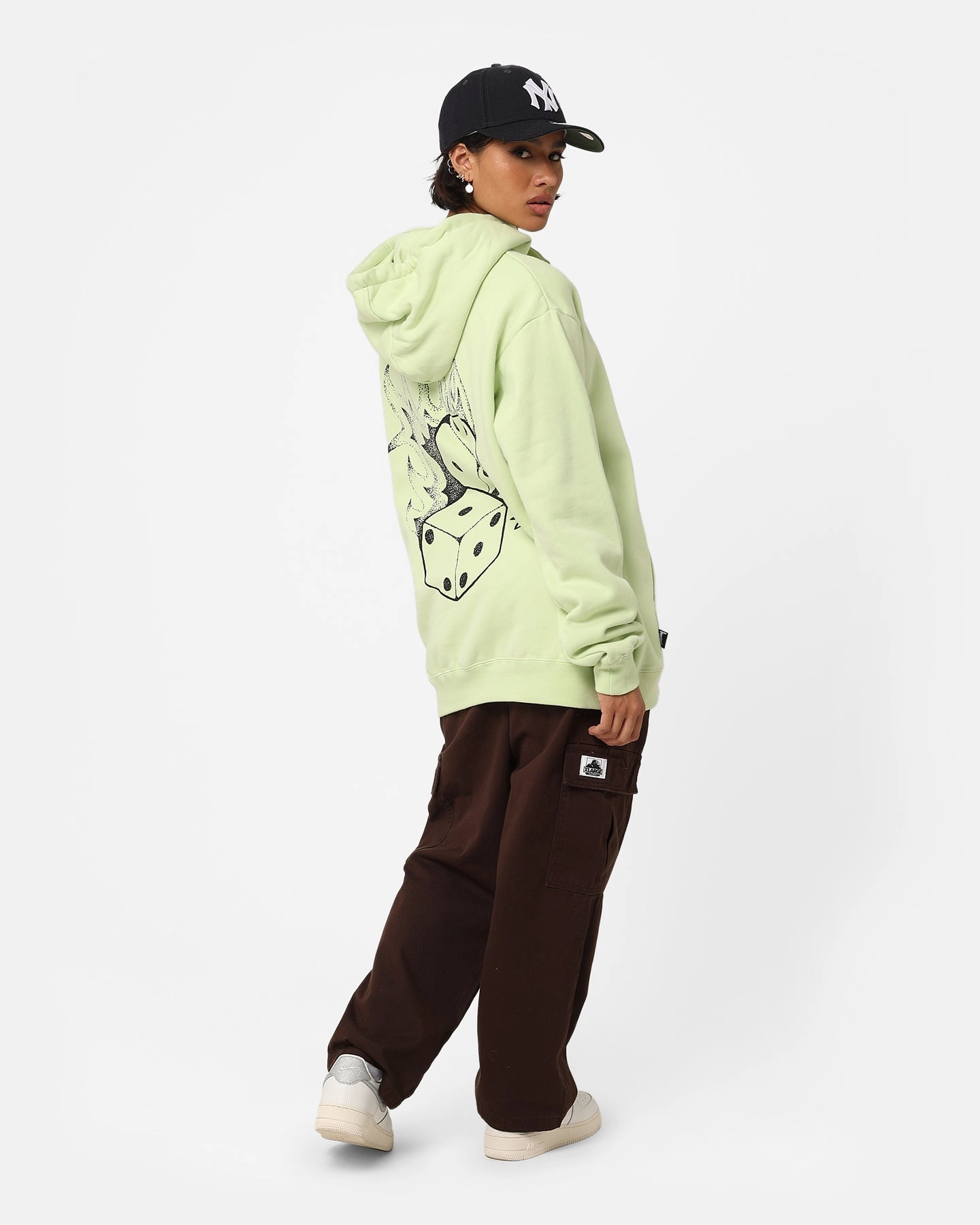 Zip-up Suitcase Stussy Fire Dice 50-50 Hoodie Light Green