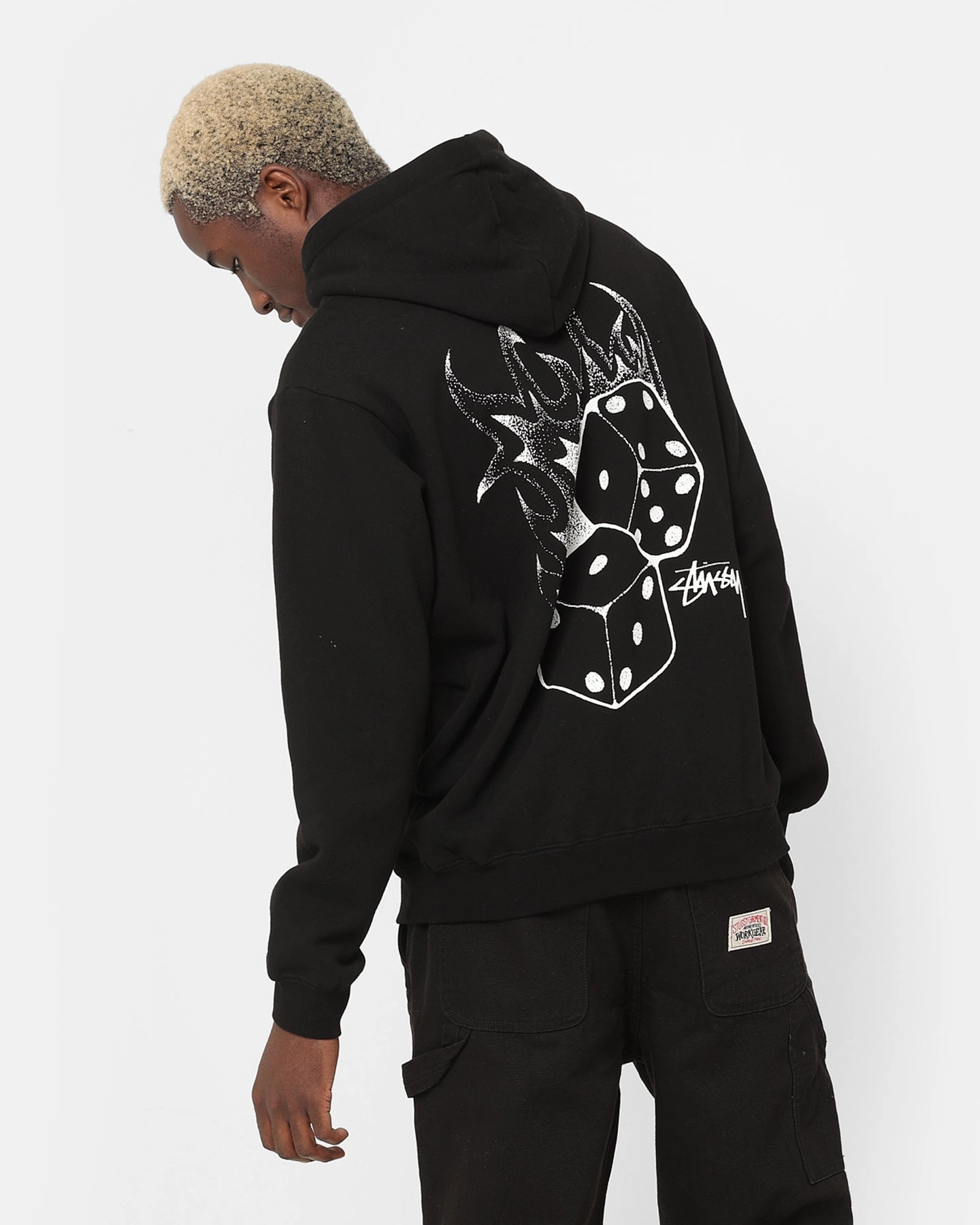 farmers Beauty Stussy Fire Dice 50-50 Hoodie Pigment Black
