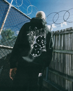 suitable for work uniforms Talent Stussy Fire Dice 50-50 Hoodie Pigment Black