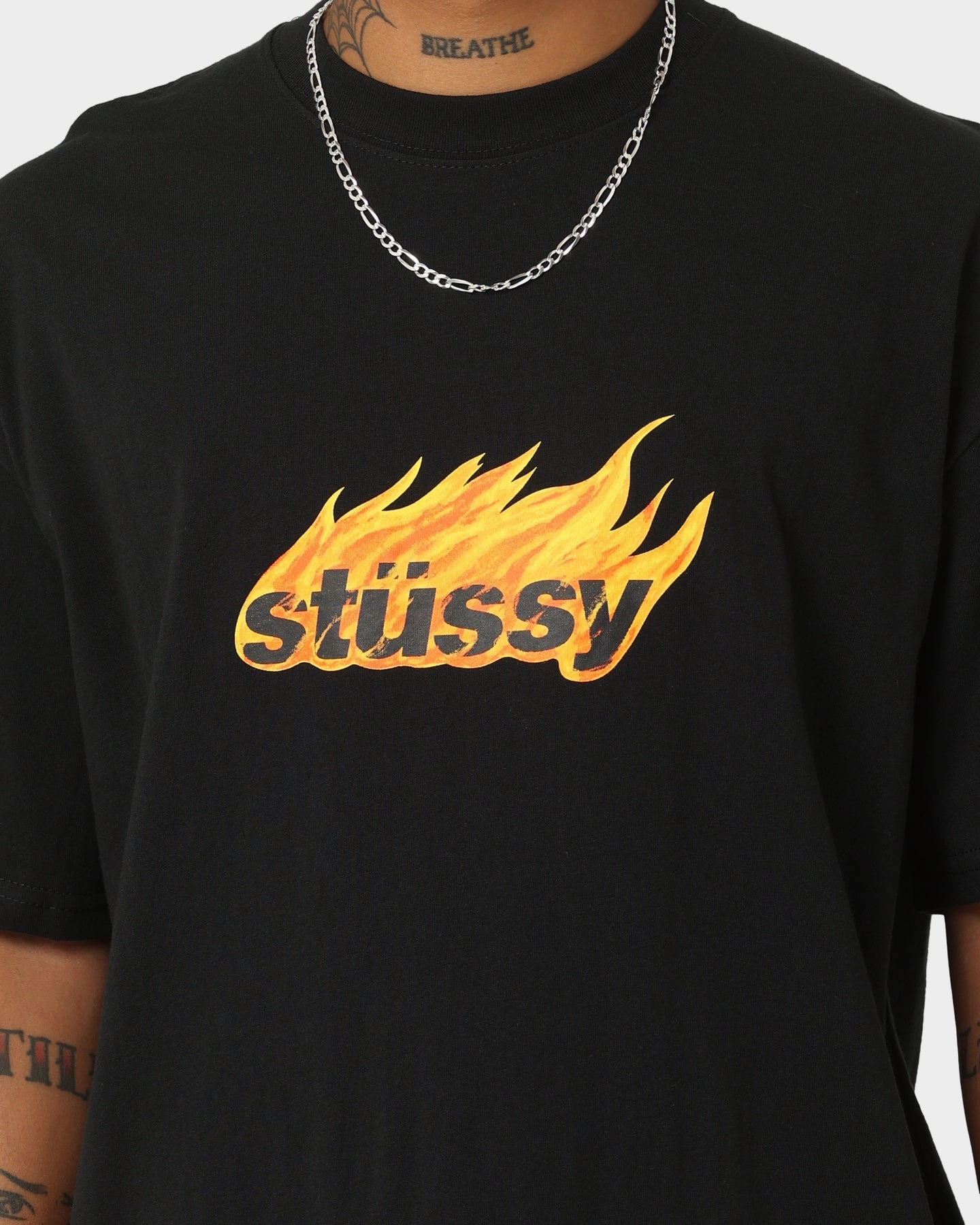 mix and match Stussy Flames T-Shirt Black