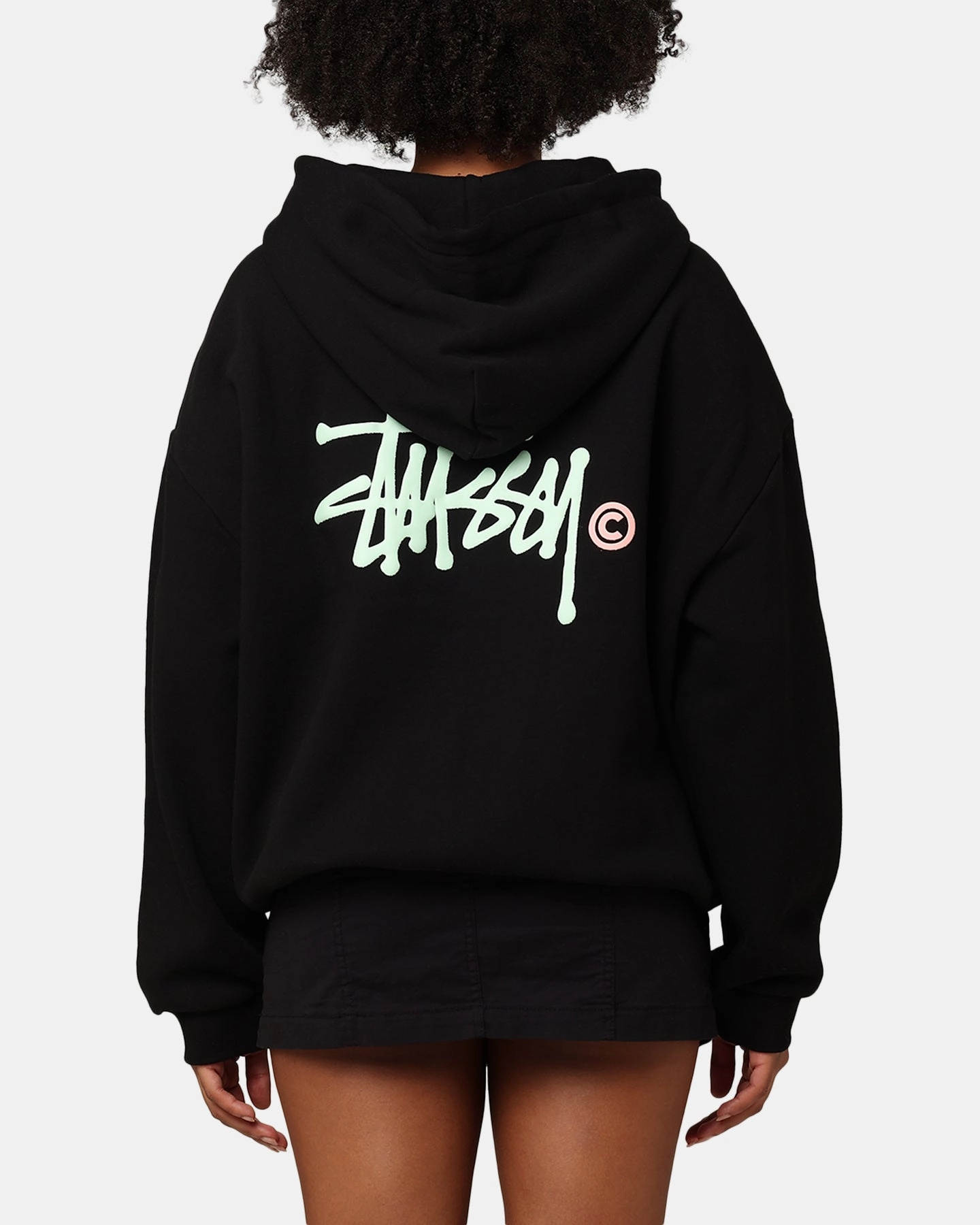 Jungle Stussy Graffiti LCB Full Zip Hoodie Pigment Black