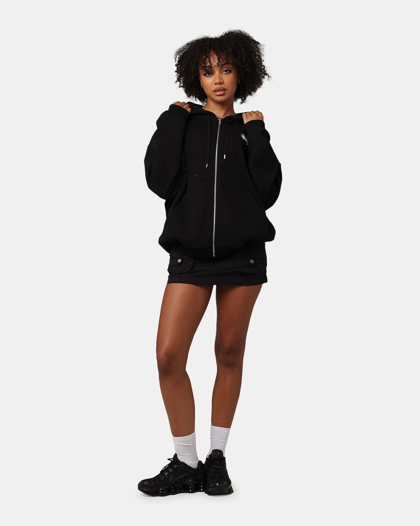 Stussy Graffiti LCB Full Zip Hoodie Pigment Black Weather Protection
