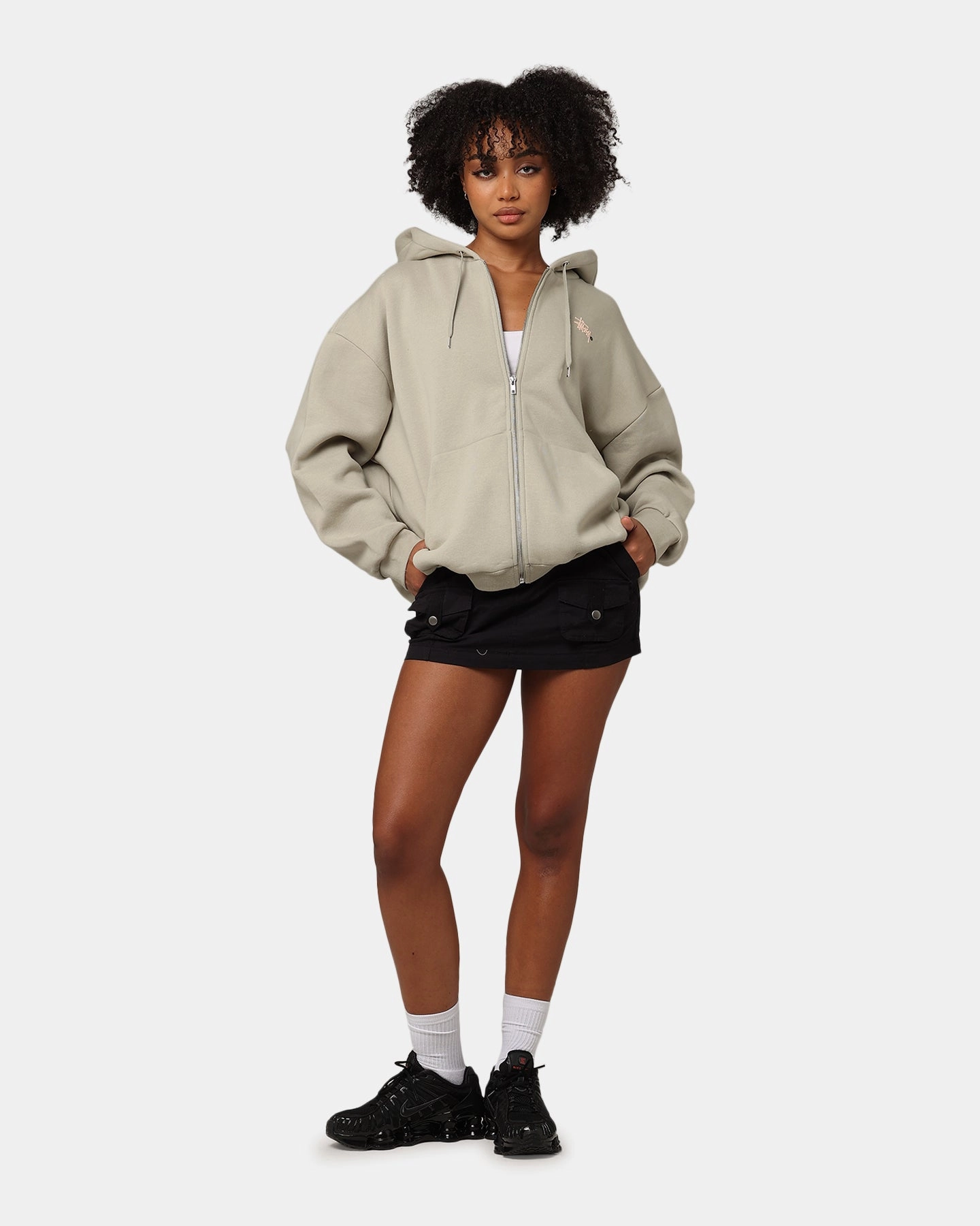 Stussy Graffiti LCB Full Zip Hoodie Pigment Olive Admire Mother's Day