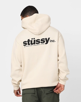 Stussy INC LCB Hoodie Cream Secure Storage Compartments Heat Retention