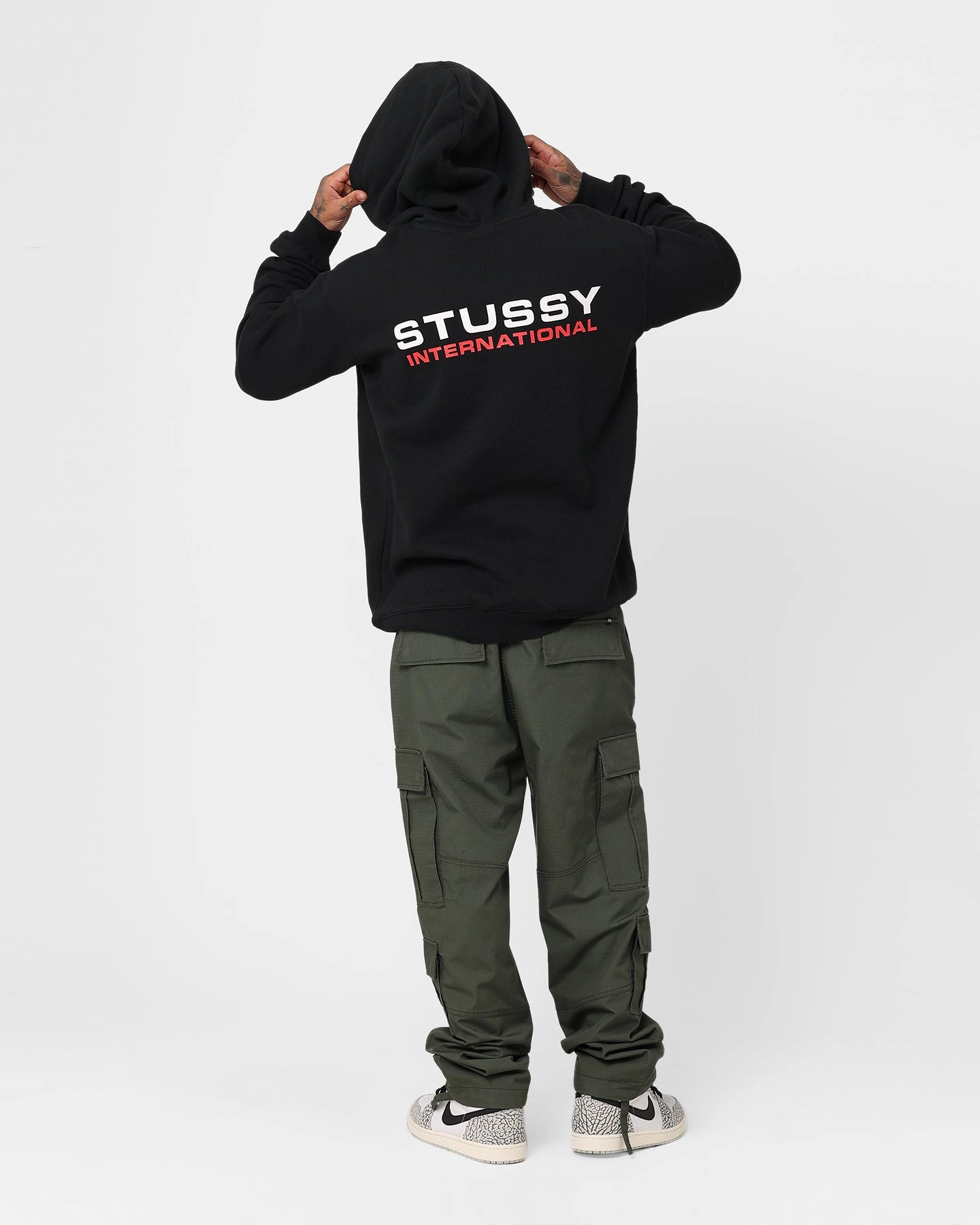 Stussy International LCB Hoodie Black Inspire Reinforced Hem