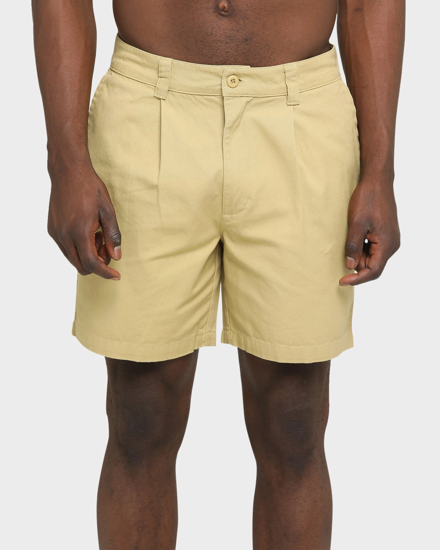 Stussy Pin Drill Shorts Taupe Pocket Reinforcement