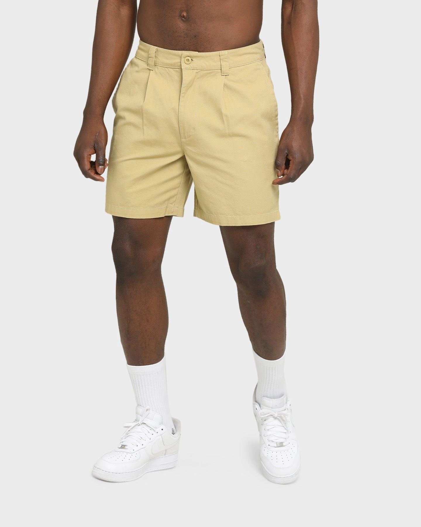 Stussy Pin Drill Shorts Taupe Day Out basketball clothing