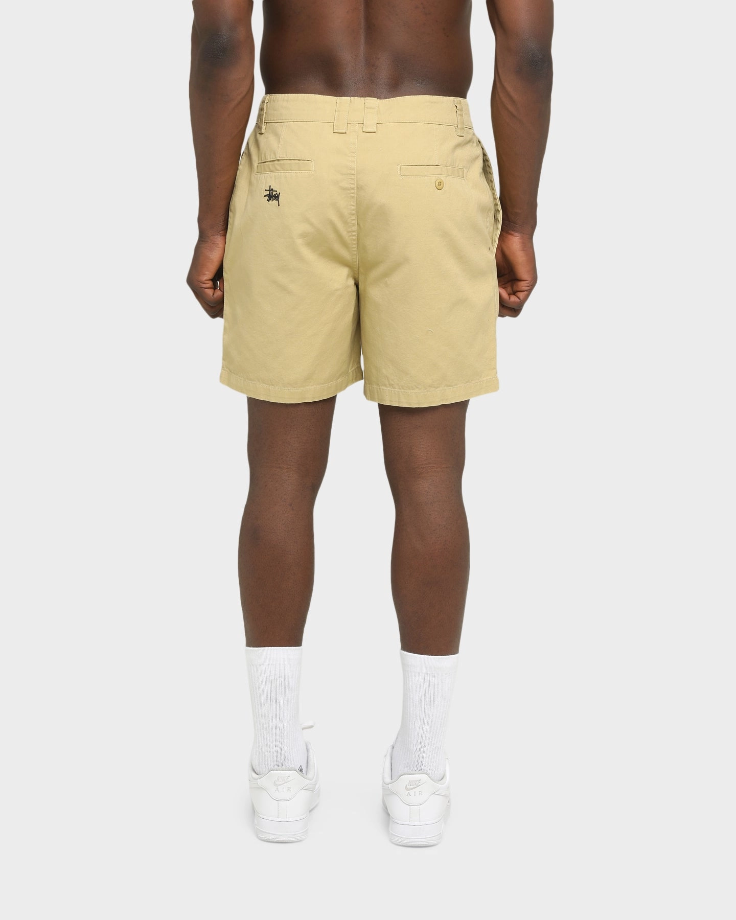 Stretchable Stussy Pin Drill Shorts Taupe