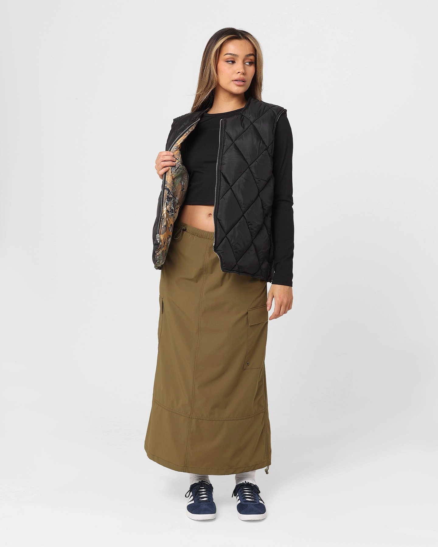 Stussy Real Tree Camo Reversible Vest Real Tree Camo Water Resistant Fabric Hidden Zipper Closure