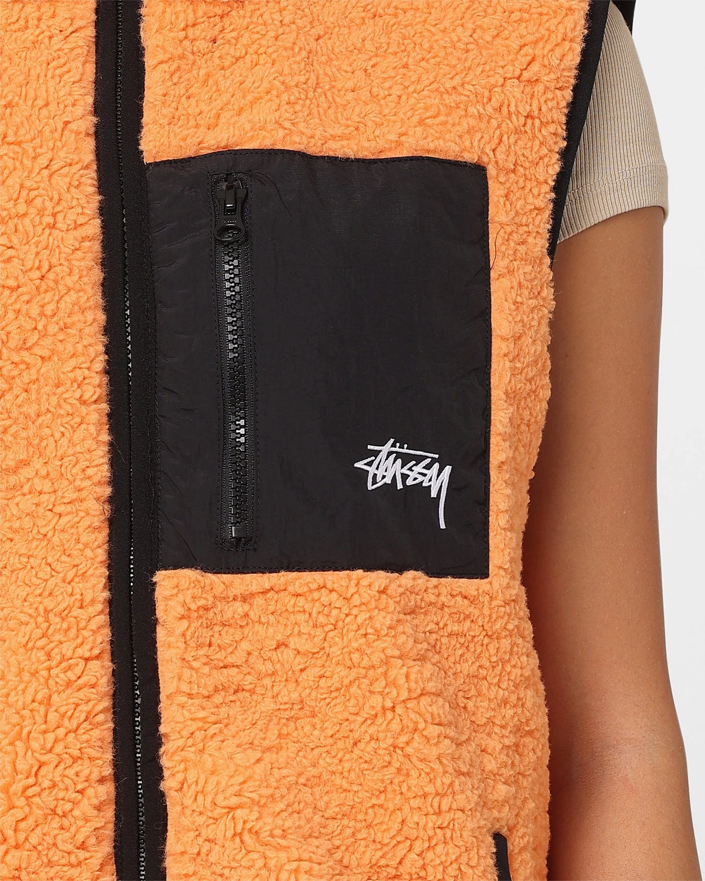Hairspray Stussy Reversible Stock Sherpa Jacket Orange