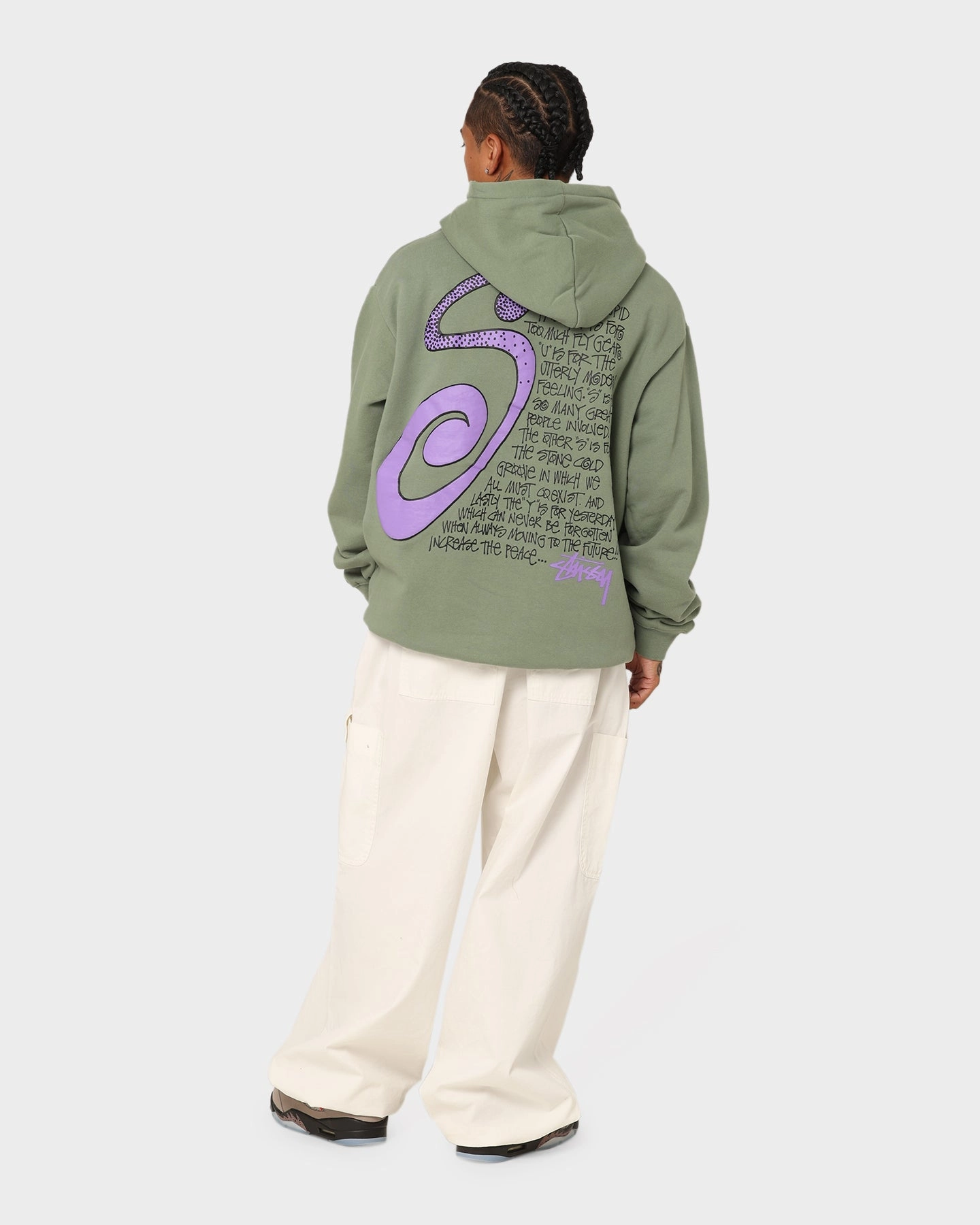 Stussy S IS Hoodie Faded Green Eyeshadow Urban Detail