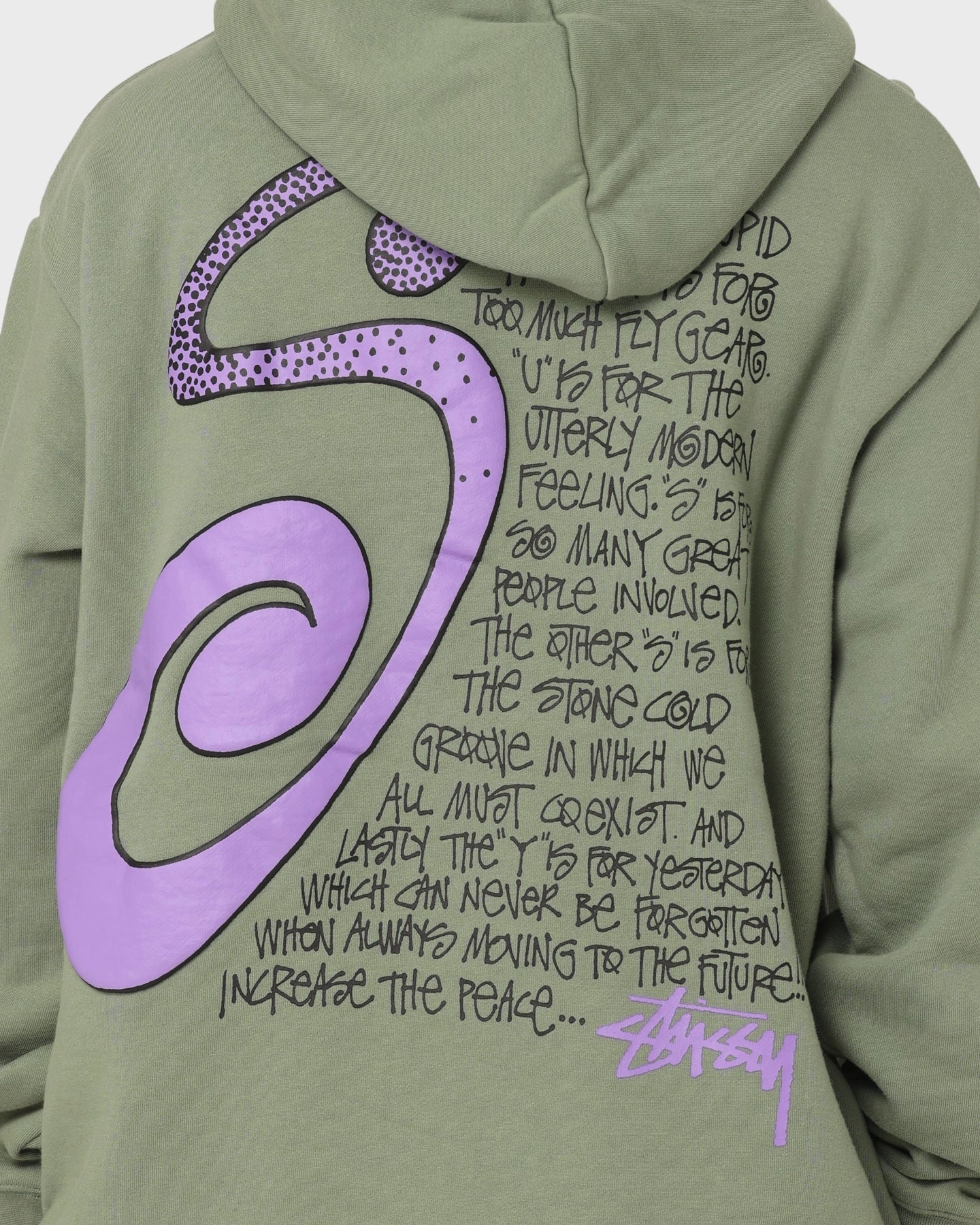 Stussy S IS Hoodie Faded Green Grant Premium Fit