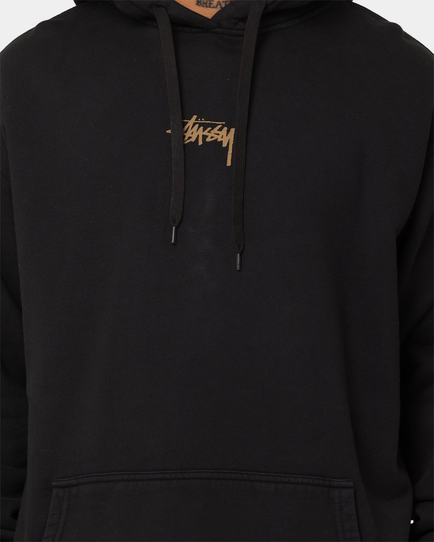 Ribbed Knit Cuffs Cozy Fit Stussy S Wreath Hoodie Black