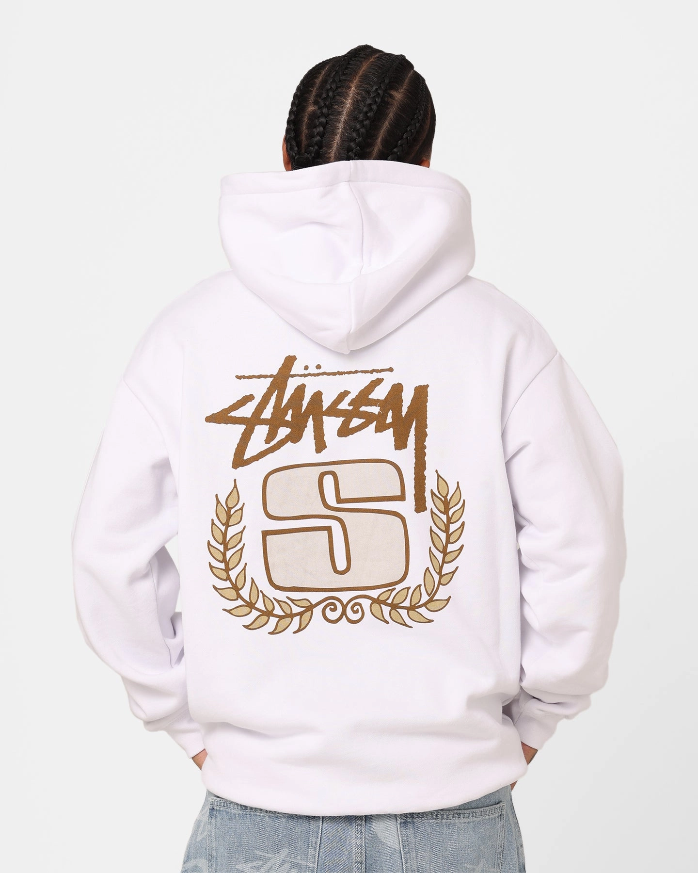 Stussy S Wreath Hoodie White Multi Pocket System