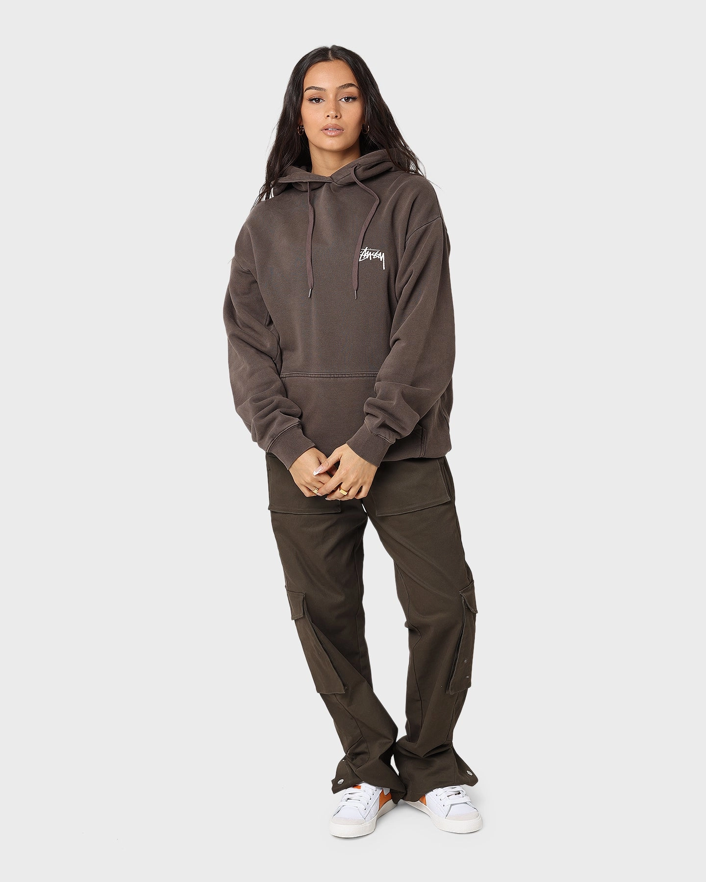 Stussy Something's Cooking Hoodie Brown Pigment Eco Friendly Material