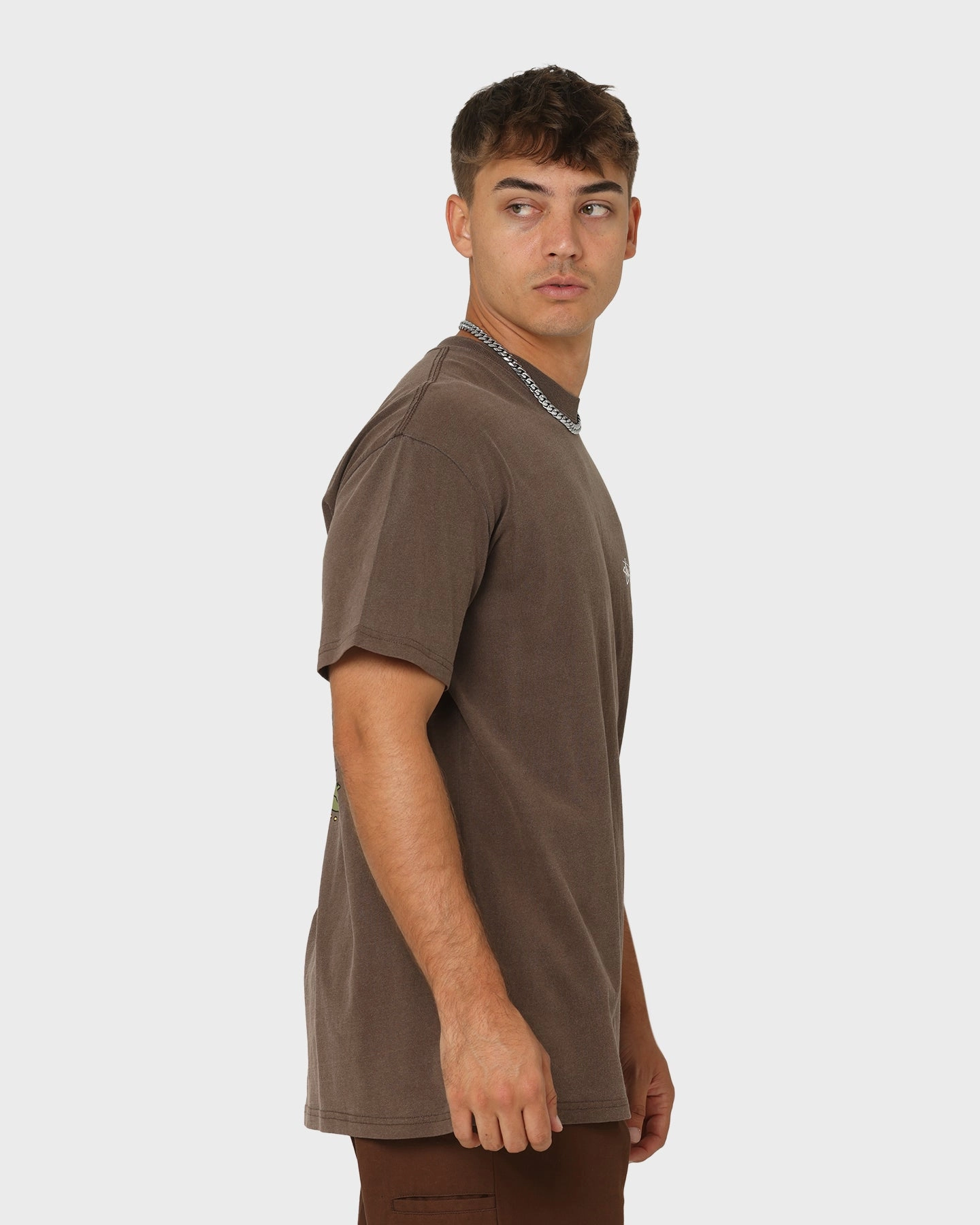Stylish Fit Stussy Something's Cooking T-Shirt Brown Pigment
