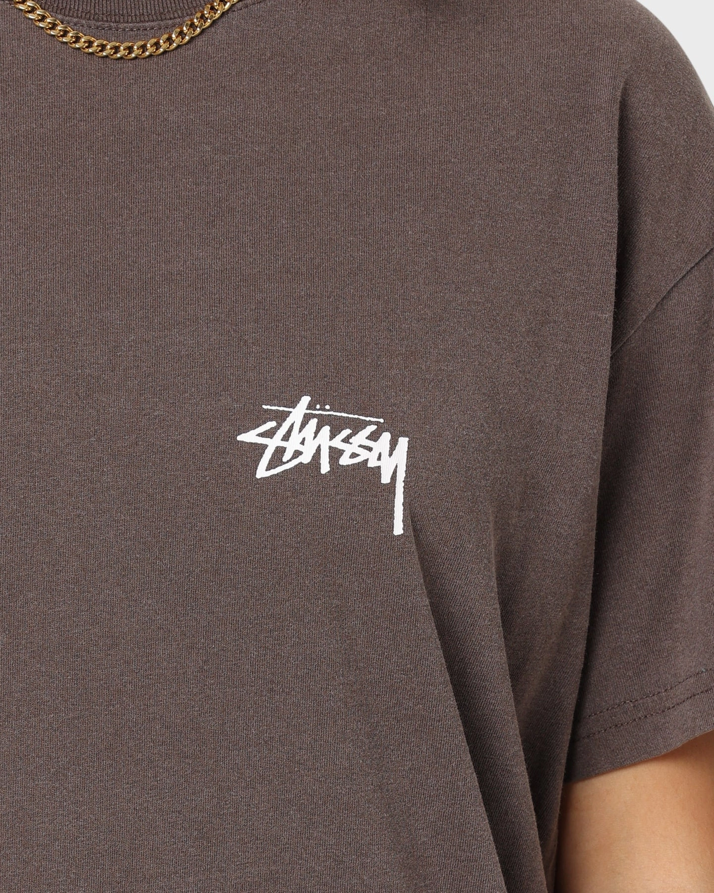 Flexible Collar Stussy Something's Cooking T-Shirt Brown Pigment