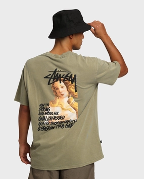 No Shrink Technology Classic Layer Wear Stussy Spring Weeds T-Shirt Pigment Light Khaki