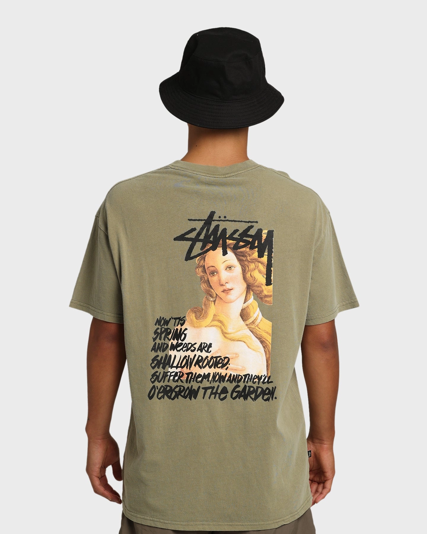 Business Meeting Chic and Cozy Stussy Spring Weeds T-Shirt Pigment Light Khaki