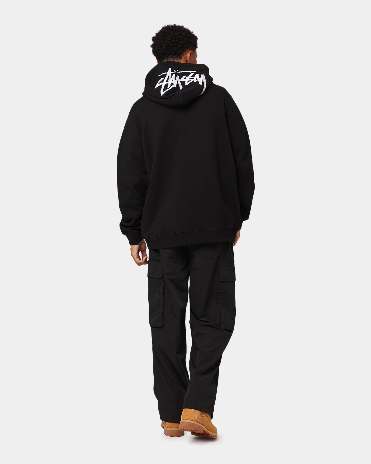 graduation Stussy Stock Embroidery Full Zip Hoodie Black