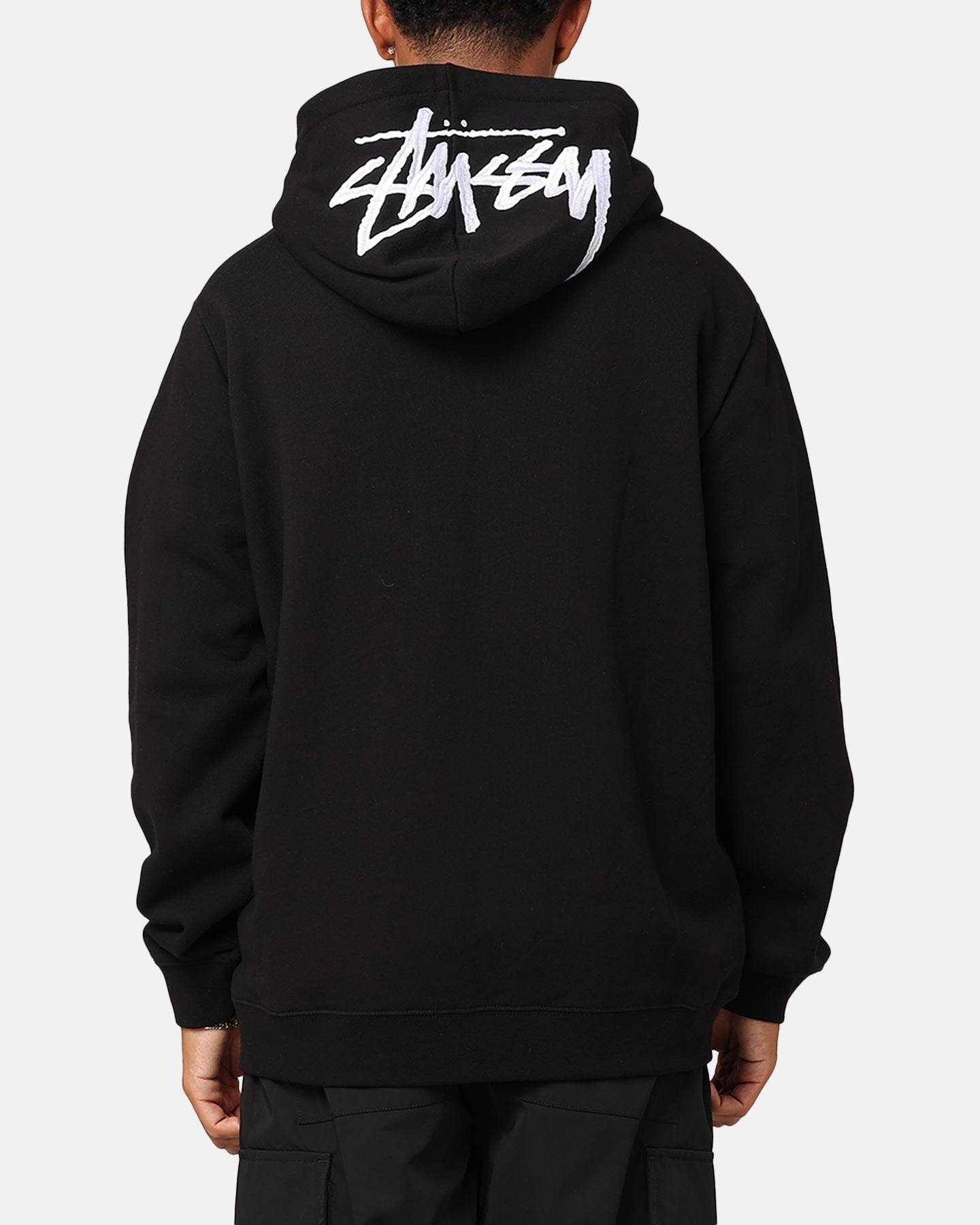 Stussy Stock Embroidery Full Zip Hoodie Black Daily Fit