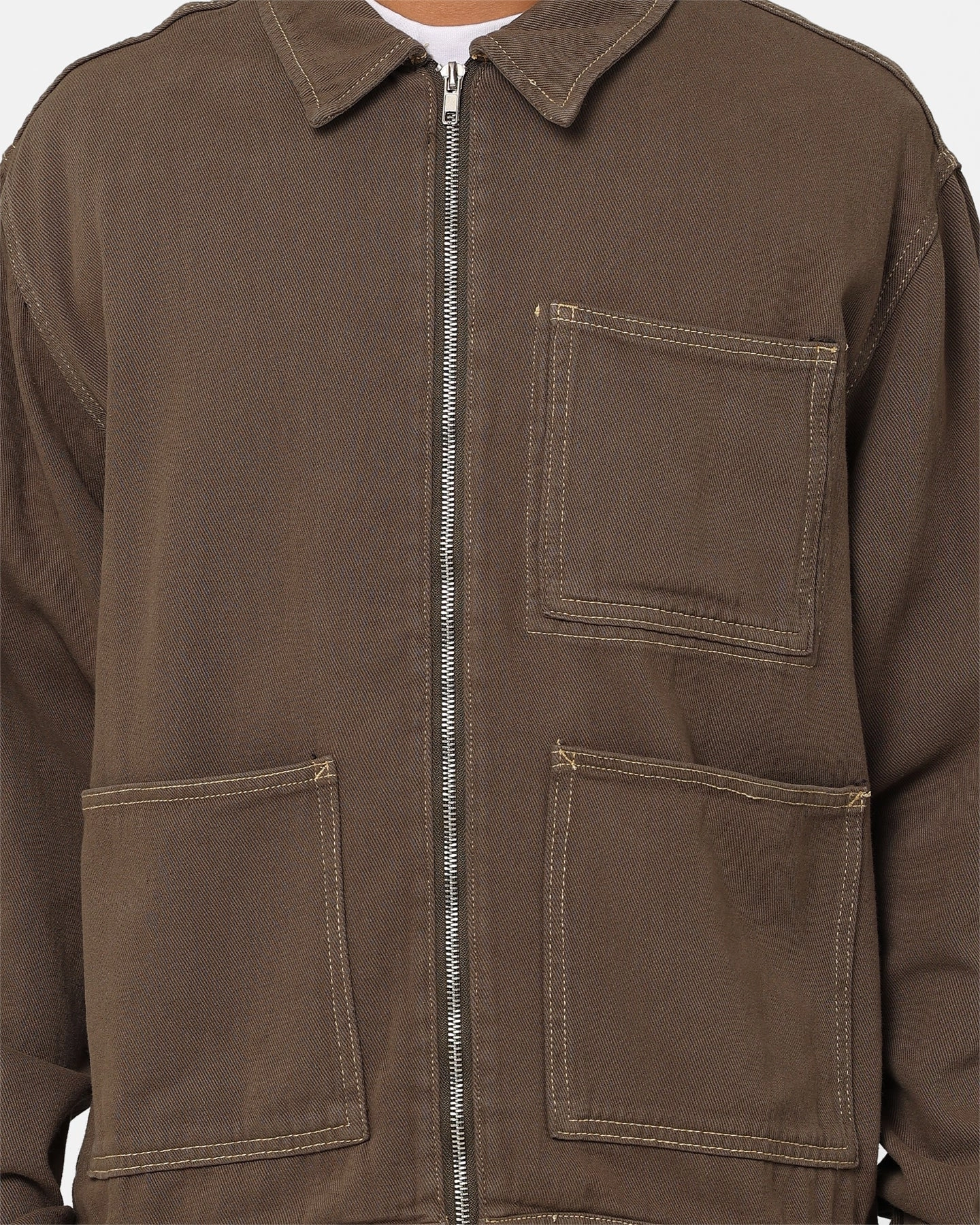 Chill Proof Stussy Twill Work Jacket Olive