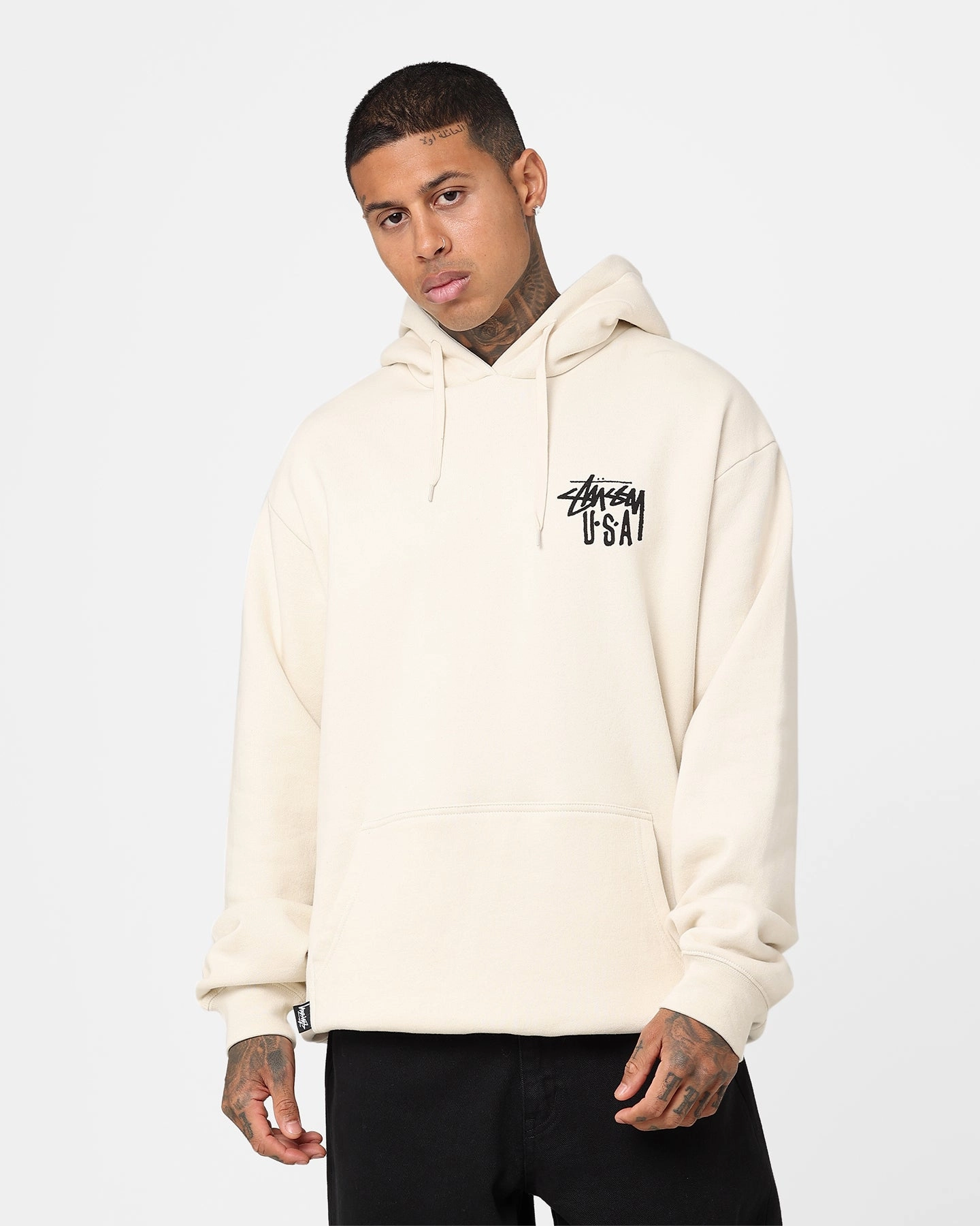 Stussy USA LCB Hoodie Cream Sporty Shield Gravity Defying Weight