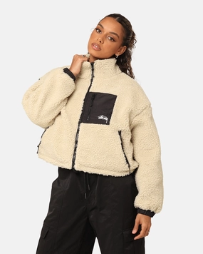 AntiStatic Lining Patched Stussy Women's 8 Ball Reversible Cropped Work Jacket Black