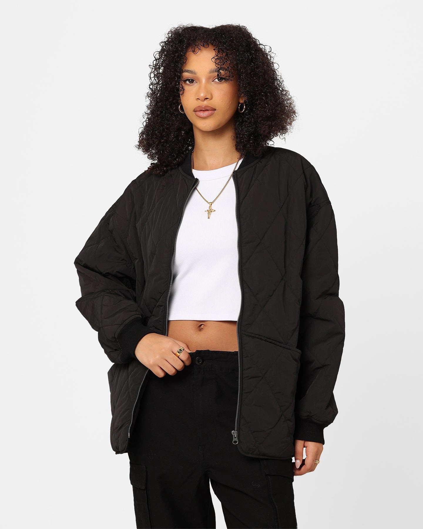 Durable Outerwear Stussy Women's Dice Quilted Jacket Black
